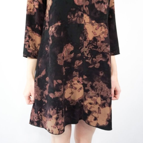 WILFRED ARITZIA Black & Brown Tie-Dye Shift Dress - Picture 6 of 7